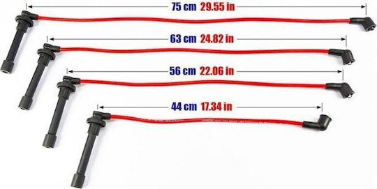 Powertec Ignition Cables Powertec Honda Crx Civic Logo 92-02 Red