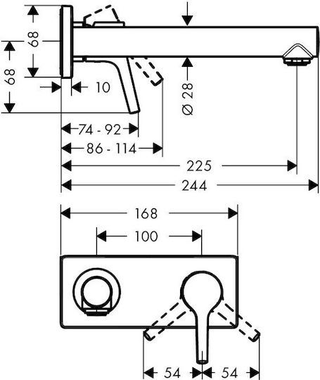 Hansgrohe pentru Lavabo Argintiu