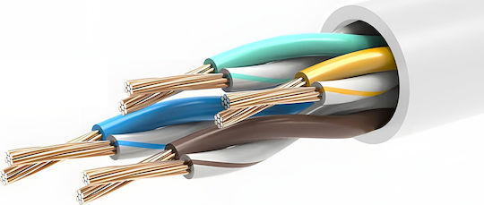 Montis Cablu De Rețea Ethernet U/UTP Cat.5e (Gigabit) 25m Alb
