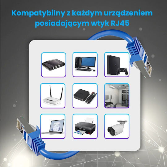 Extralink S/FTP Καλώδιο Δικτύου Ethernet 10m Μπλε