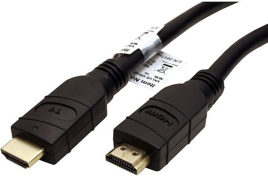 Value Angle Cable HDMI male - HDMI male 15m Μαύρο
