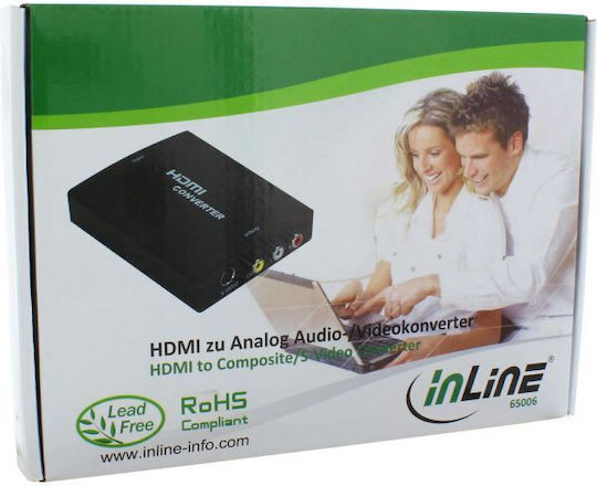 AV Inline HDMI S-Video RCA Cinch Adapter Schwarz 65006