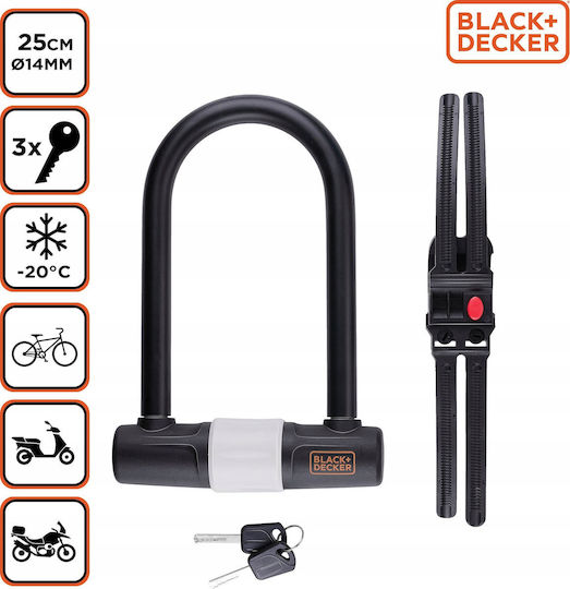Катинар за велосипед U-образен 140x250мм Black+Decker