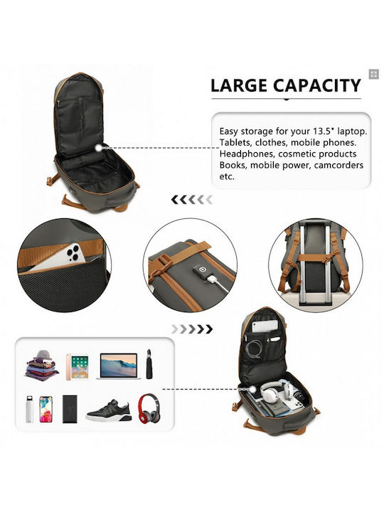 Miss Lulu Rucsac Pentru Laptop 15.6 Cu Port USB Gri S2362-GY