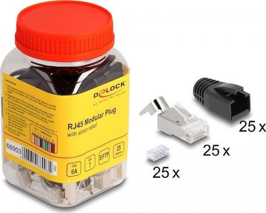 Delock Delock Rj45 Modular Βύσμα Cat.6a Cat.7 Σετ 25 Τεμαχίων