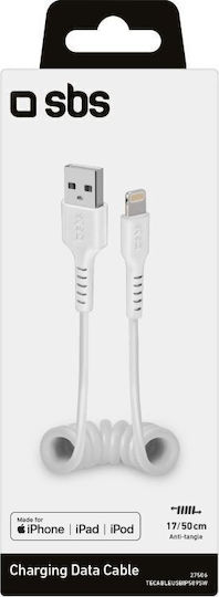 SBS USB-A zu Lightning Kabel Weiß 0.5m