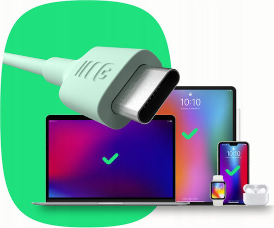 Green Cell USB 2.0 Cable USB-C male - USB-C 100W Black 1.2m