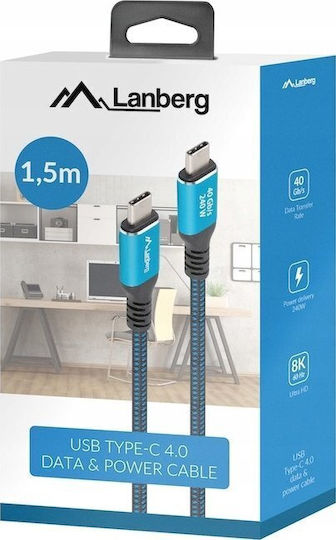 Lanberg USB 4 Video Cable USB-C Male - USB-C 240W Black 1.5m