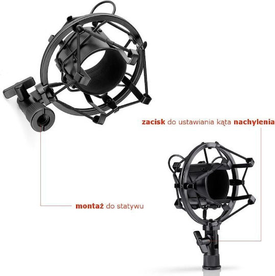 Mozos Mozos Microphone Support Arm Black 80 Cm Sb41 + Shock Mount Base Shm1