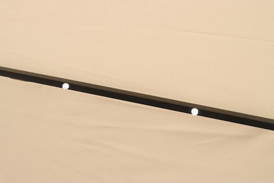 Runder Garten- und Terrassen-Sonnenschirm Kunststoff Beige Φ3m