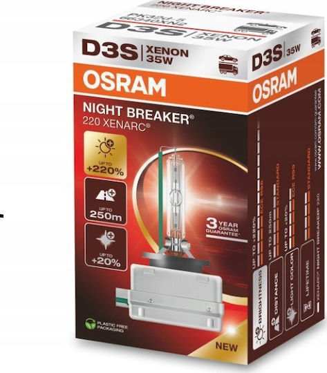 Osram Крушки за автомобил Xenarc Night Breaker 220 D3S Ксенон 4500K Неутрално Бяло 12-24V 35W 2 бр