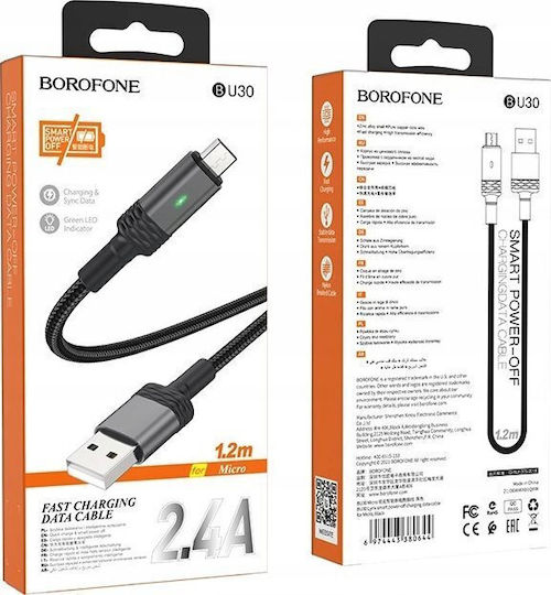 Borofone Regulär USB 2.0 auf Micro-USB-Kabel Schwarz 1.2m 1Stück