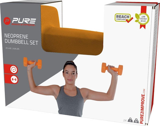 Pure2Improve Барбели от Неопрен 1 x 4кг