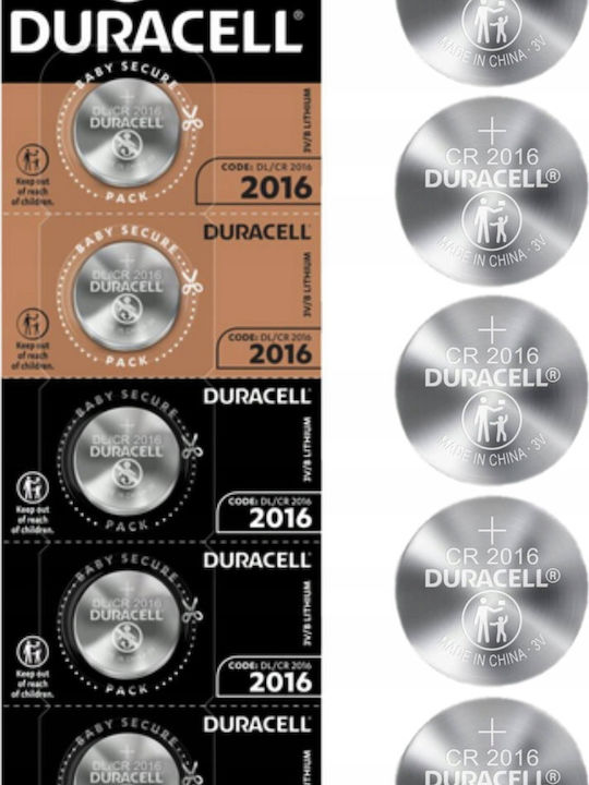 Duracell Μπαταρίες Λιθίου Ρολογιών CR2016 3V 5τμχ