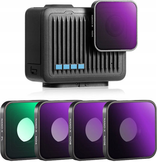 Set Filtre 4-în-1 Gri ND ND4 ND8 ND16 Polarizant PL GoPro Hero 4K Sku.2333