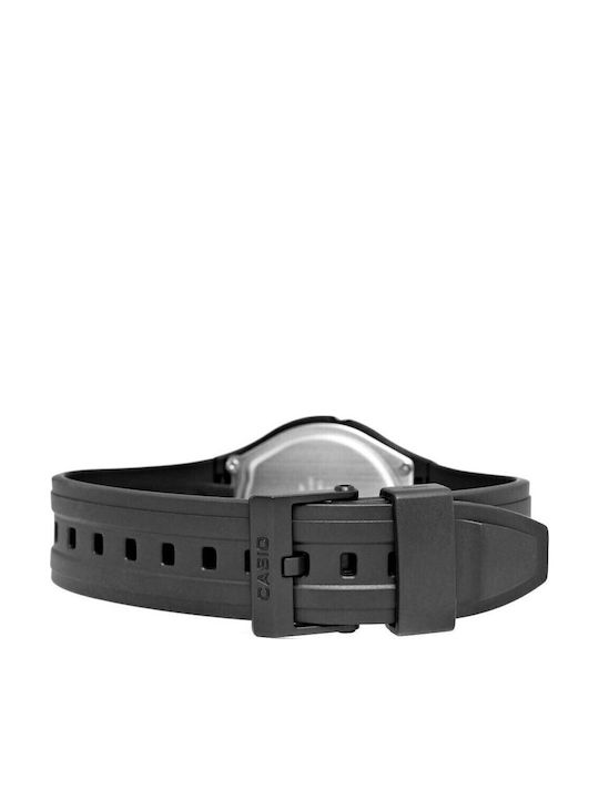 Casio Digital Womens Watch Battery with Black Rubber Strap