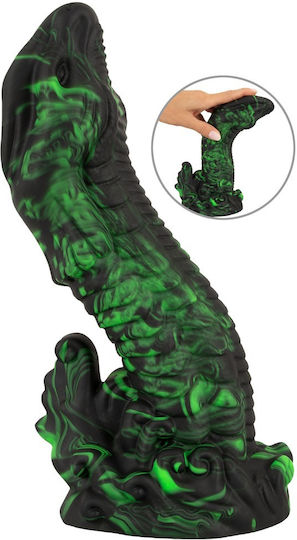 Beasty Cocks Lizard Peak Dildo Glass Dildo With Suction Cup Black 22cm