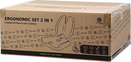 Powerton Μαξιλάρι Καθίσματος με Memory Foam σε Γκρι χρώμα