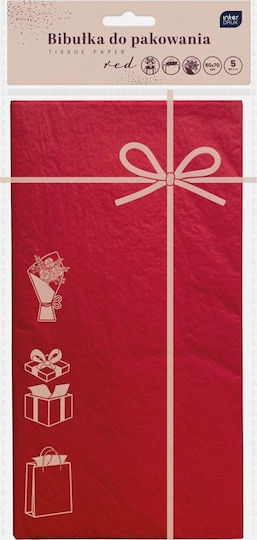 Interdruk Wrapping Paper 50x70cm 5 Sheets Red
