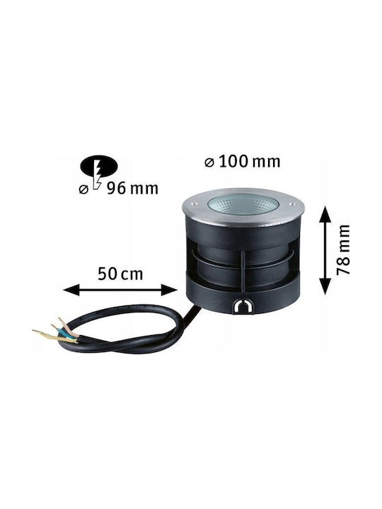 Paulmann Σποτ Δαπέδου LED 3.5W με Θερμό Λευκό Φως IP67 Γκρι