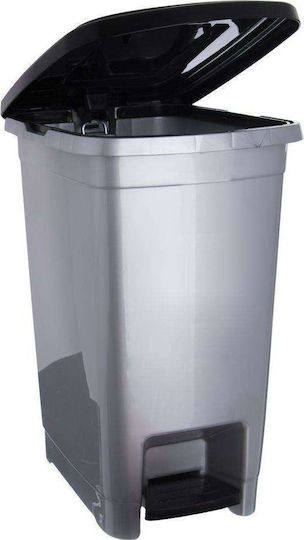 Orion Kadax Kunststoff Mülleimer mit Pedal Silber 25lt