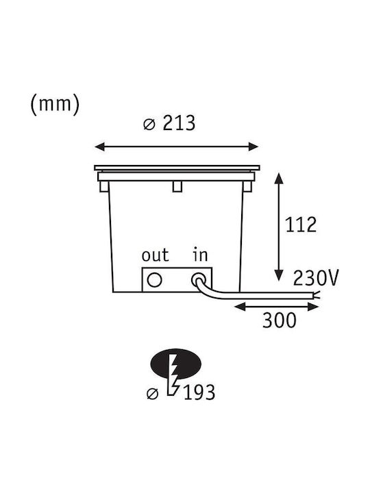 Paulmann Σποτ Δαπέδου LED 12.5W με Θερμό Λευκό Φως IP67 Γκρι