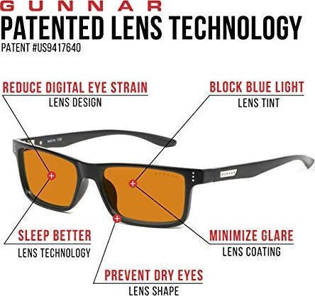 Очила Gunnar модел Vertex рамка Onyx лещи Amber Max очила за блокиране на синя светлина патентовани лещи 65% синя светлина 100% UV защита 7344186 811127018300