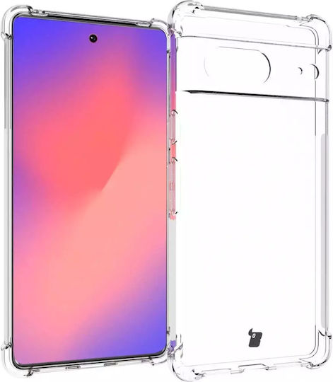 Bizon Clear Pack Case & 2x Screen Glass Umschlag Rückseite Gehärtetes Glas Set mit Glas Transparent (Google Pixel 7)