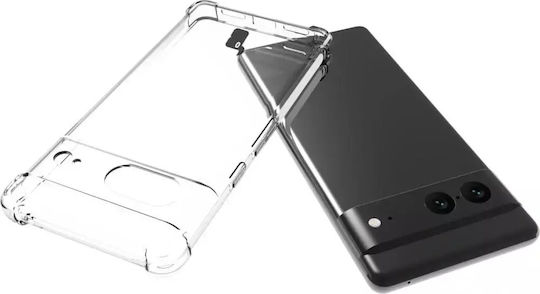 Bizon Clear Pack Case & 2x Screen Glass Umschlag Rückseite Gehärtetes Glas Set mit Glas Transparent (Google Pixel 7)
