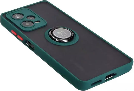 Bizon Hybrid Ring Задна корица Силикон / Закалено стъкло Зелен (Redmi Note 12 Pro+)