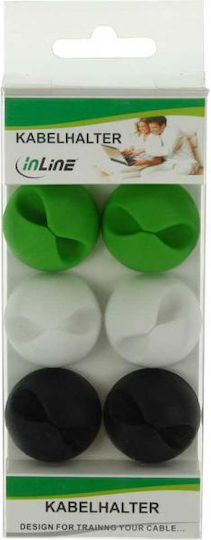 InLine Cable Support White 59962C 6 Pieces