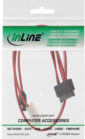InLine - Cable 0.4m Red (29608)