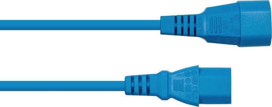 Alcasa IEC C14 - IEC C14 Kabel 5m Blau