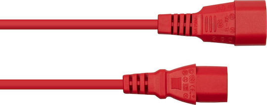 Alcasa IEC C14 - IEC C14 Cablu 5m Roșu