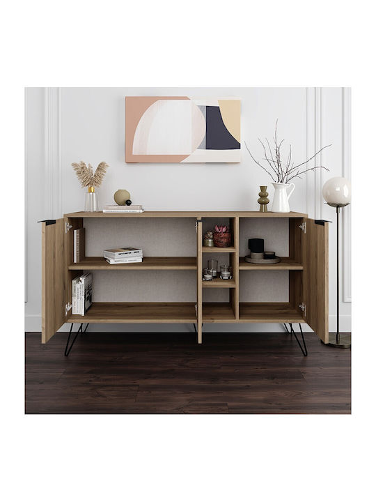Bufet Clara Din Lemn Culoare Nuc Deschis 142x35.6x83cm
