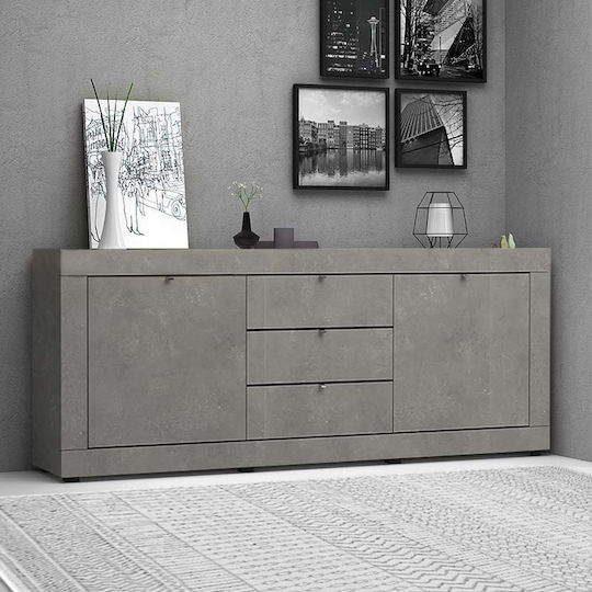 Sideboard Ocean Wooden with Drawers Charcoal 210x45x86cm