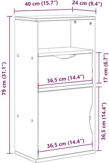 Μπουφές mit Schubladen White 40x24x79cm