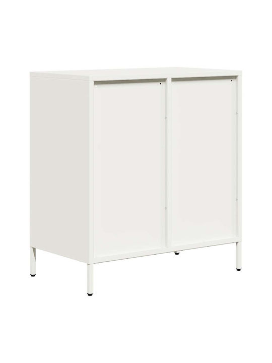 Sideboard made of Metal with Drawers White 68x39x73.5cm