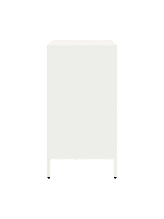 Sideboard made of Metal with Drawers White 68x39x73.5cm