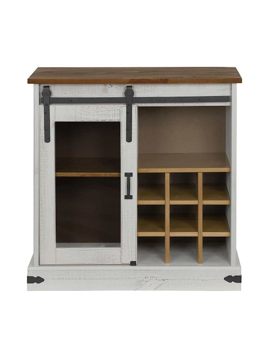 Sideboard made of Solid Wood White 80x40x80cm