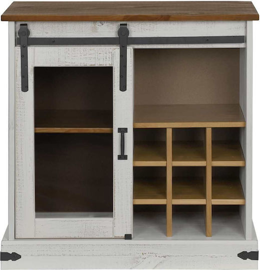 Sideboard made of Solid Wood White 80x40x80cm