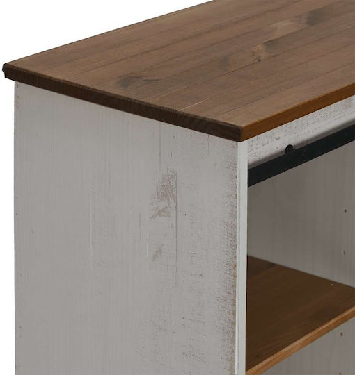 Sideboard made of Solid Wood White 80x40x80cm
