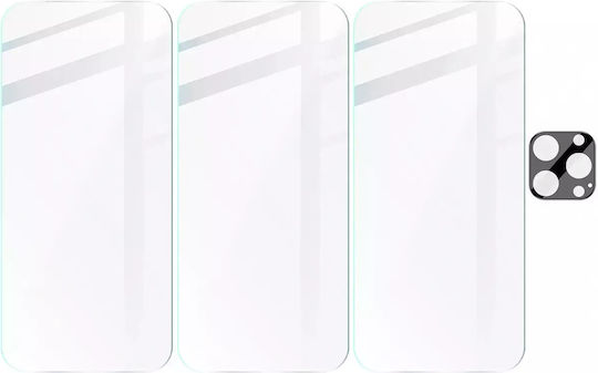 Bizon Screen Glass + Προστασία Κάμερας Tempered Glass Διάφανο για το Apple iPhone 16 Pro