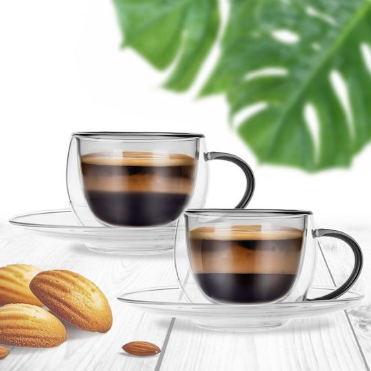 Orion Set Căni Maro Din porțelan Transparente 90ml 2buc