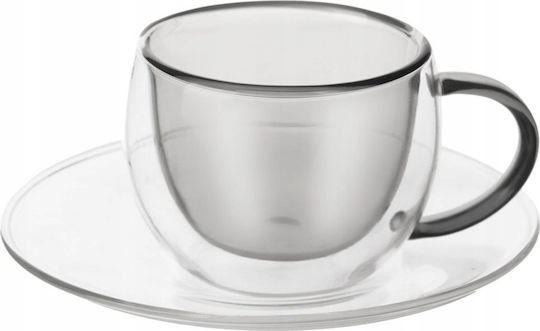 Orion Set Căni Maro Din porțelan Transparente 90ml 2buc