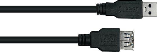 Alcasa Kabelmeister USB 3.0 Extension Cable A Male to A Female UL Black 0.5m