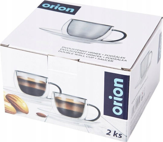Orion Set Căni Maro Din porțelan Transparente 90ml 2buc
