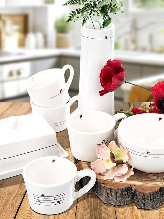 Orion Set of Cups Coffee Ceramic White 200ml 2pcs