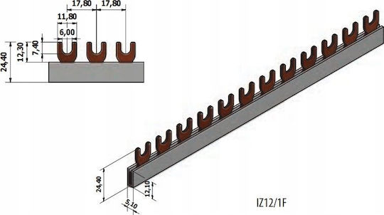 Etipo Μπλοκ Διανομής 125a 2p 11-ακροδεκτών Edb-211 Etibox Eti Polam 001102301