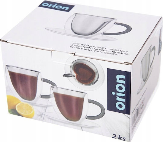 Orion Set Tassen Kaffee aus Porzellan Transparent 160ml 2Stück